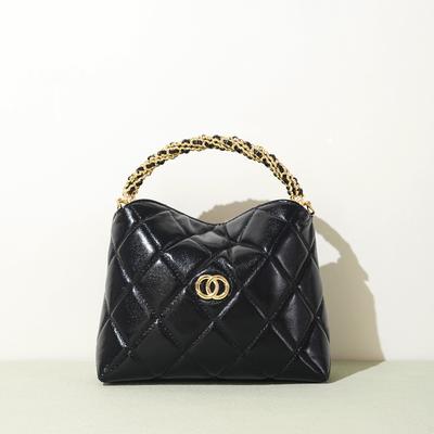 Rhombus Bag, Soft Leather Twist Chain, Handbag, Shoulder Messenger Women's Bag.