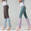 1 Pair Women Girls Ballet Dance Stirrup Leg Warmers Ribbed Knitted Solid Color Toeless Latin Knee High Socks Yoga Sports Warm Cover Sleeves  Sky Blue