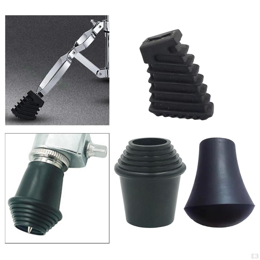 3 Pieces Practical Drum Leg Protectors Replacement Percussion Accessory Feet Hardware for