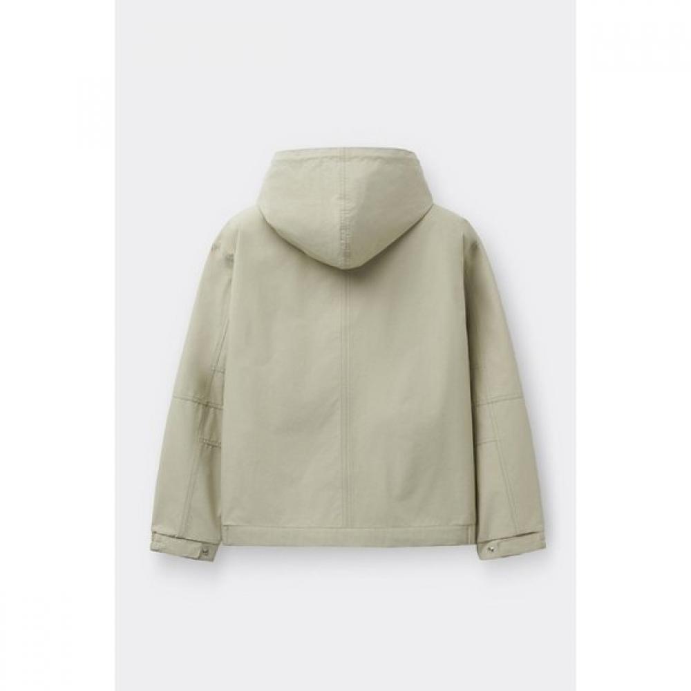 Customellow Unisex 2 Layer Hooded Jacket Beige C9uam26115bex