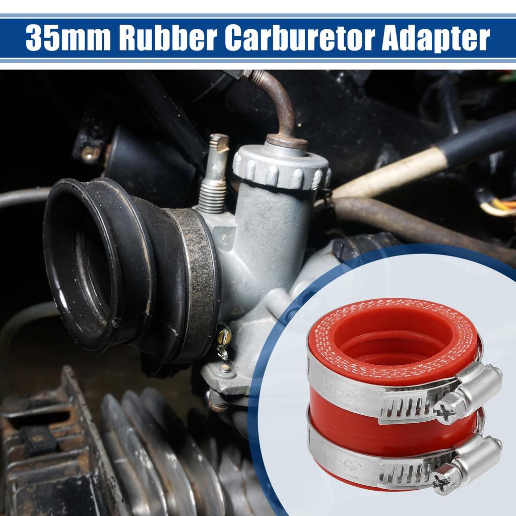 ACROPIX 35mm ID Rubber Red Color Motorcycle Carburetor Adapter Inlet