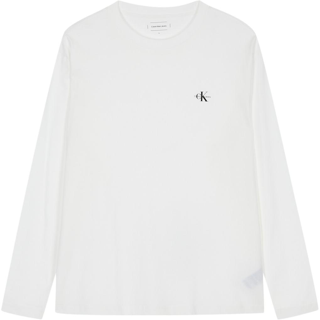 Calvin Klein Jeans Letter Comfortable Casual Loose Fit Round Neck Long Sleeve T-Shirt 2-Pack Unisex Tops Bright-White J400464-YAF