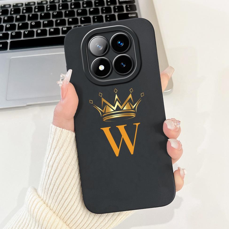For Redmi Note 14 Pro Plus 5G Case Fashion A-Z Letters Luxury Flowers Shockproof Silicone Cover For Redmi Note 14 Pro+ 5G Funda
