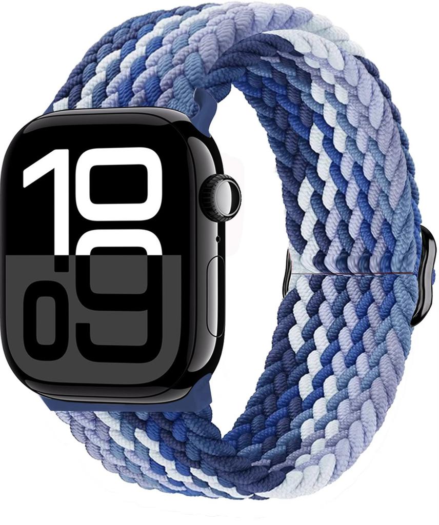 Nylon Braided Loop Band for Apple Watch Ultra/2 49mm 10 9 8 7 46mm 45mm 41mm 6 5 4 SE 44mm 40mm Elastic Strap for iWatch 3 42mm