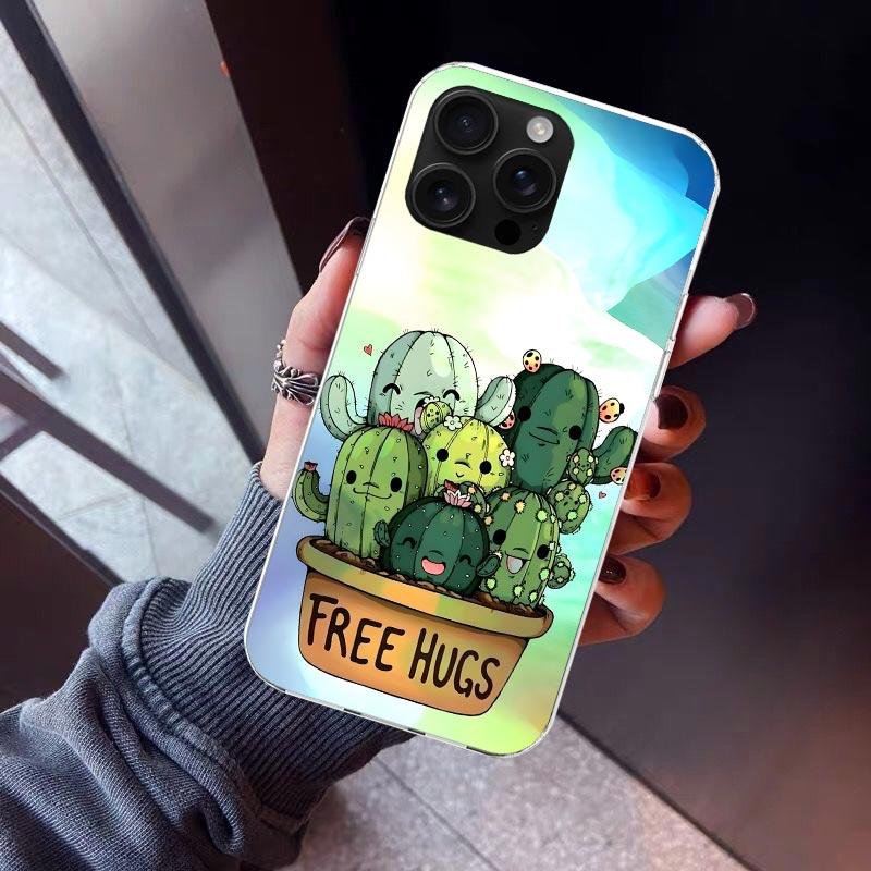 

Cartoon Plant Cactus Phone Case For iPhone 17 Air 16 15 Pro Max 14 Plus 13 Mini 12 11 Cover 7 8 SE Silicone Shell Print Fundas 1 iPhone 16 Plus