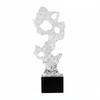 Resin Sculpture Abstract with Base Transparent Stone Ornament for