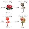 Mode Blume Reversnadel Damen Abzeichen 2 Stück Rot Schwarz Rosen Design Metall Brosche Anstecknadeln Paar Romantisches Geschenk Dating Hochzeit Schmuck