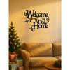 Vintage Metal Christmas Welcome Sign For Home Porch Wall Decor With Hanging Chain