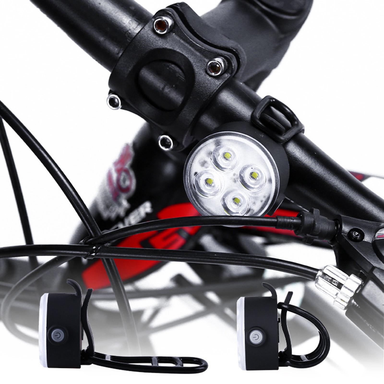 4 Feux De Vélo LED - 2 Rouge, 2 Noir, Imperméables, Piles Incluses + Mini Lampe
