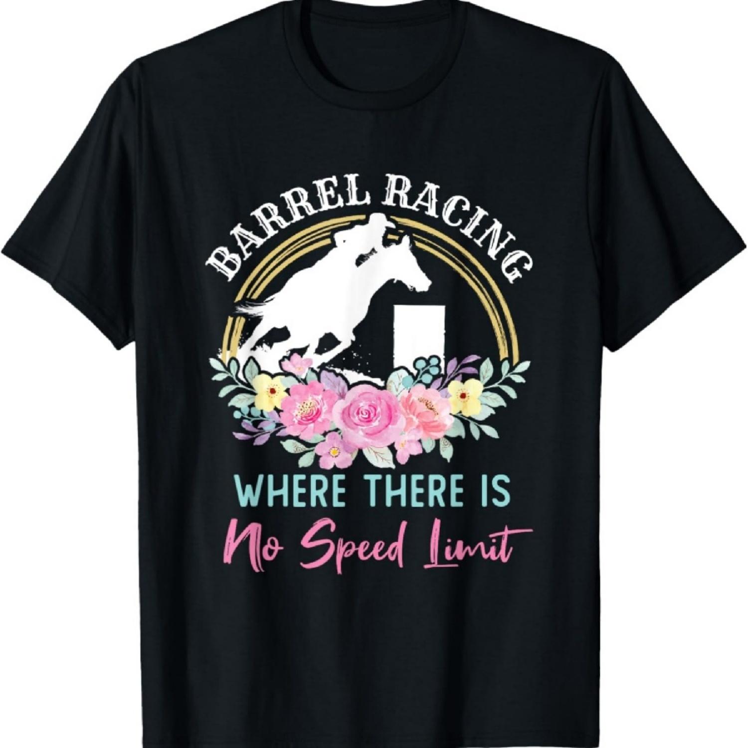 

Barrel Racing Racer Speed Limit Cute Cowgirl T-Shirt XXXXXL чёрный