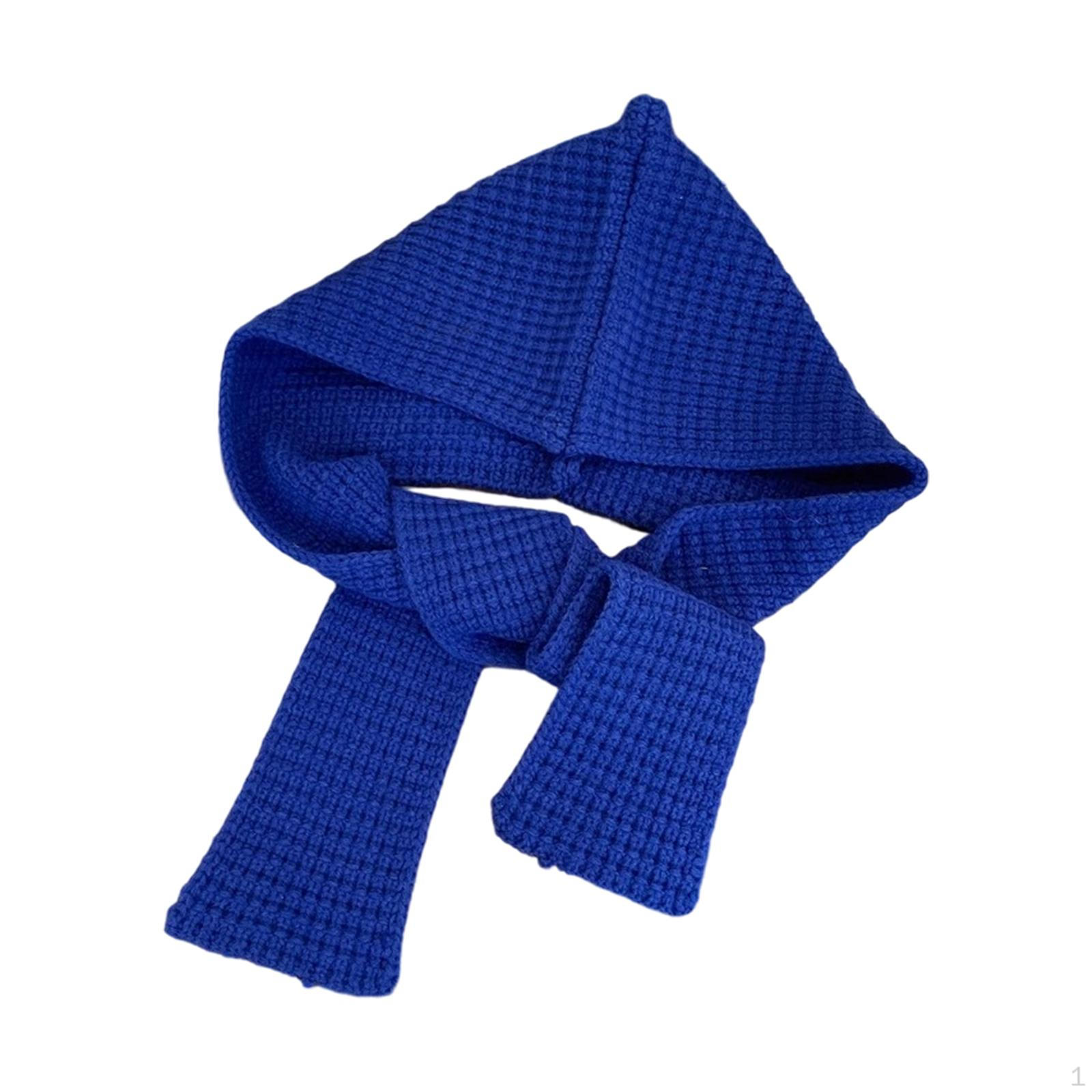 

Шарф с капюшоном, головной убор, грелка для ушей, мягкий с капюшоном для женщин, для зимних прогулок синий