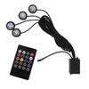Car Interior Footwell Ambient Light RGB 7 Color RF Remote Sound Control for House Party Celebration