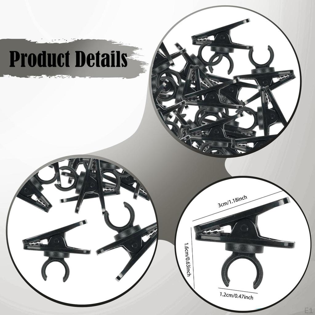 100 Pieces Lapel Clips Rotating Sturdy Secure Black for Professional Personal Mic Clamps