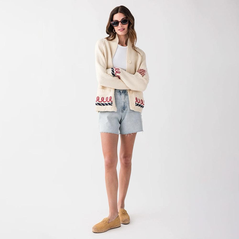 2025 Women's Casual Printed Knit Cardigan Sweater Coat