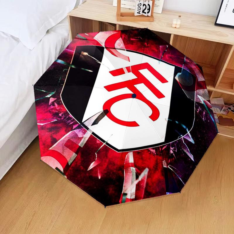 1PC Fulham F.C Printed Umbrella Folding Umbrella, Automatic Umbrella 8-Frame for Travel, Camping Fan Gifts Christmas Gifts