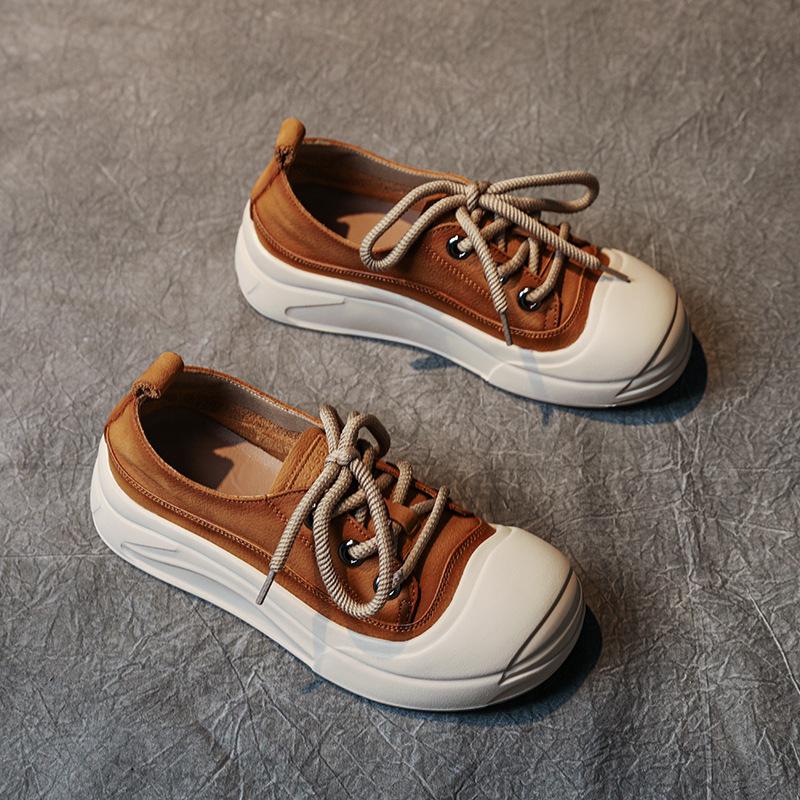 

Первый слой коровьей кожи, маленькие туфли на доске для женской весны и осени, новые кожаные ретро на плоской подошве, на толстой подошве, одинарные туфли для женской сумки-головы 40