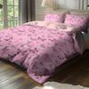 3-Piece Pink Butterfly Printed Coreless Bedding Set, Soft And Comfortable, Suitable For Various Sizes Of Dormitory Bedrooms