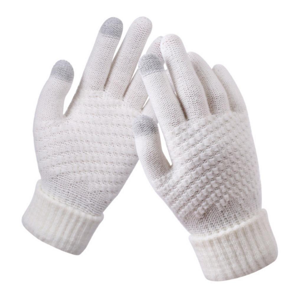 Touch Screen Gloves Men's Winter Riding Driving Thickened Plush Wool Cold-proof Female Students Autumn and Winter Warm Gloves