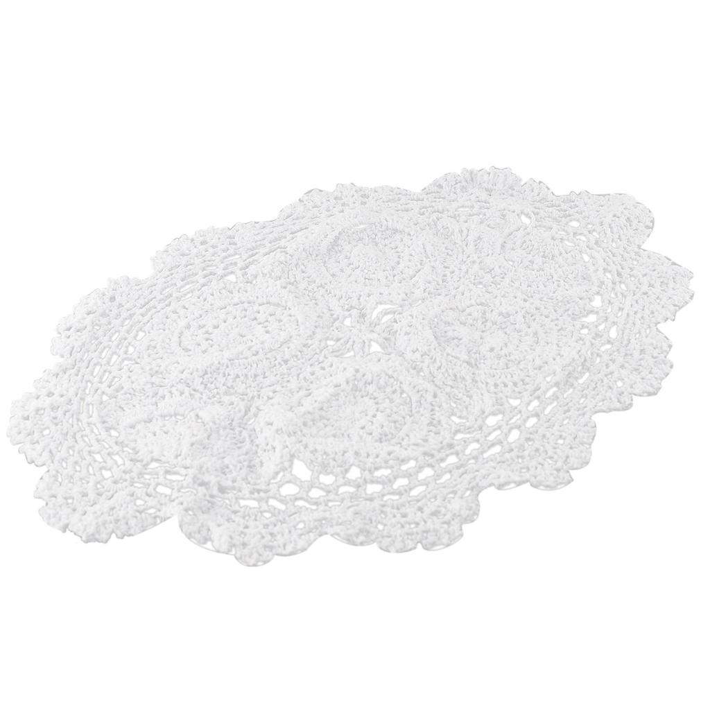 Dining Placemat Decoration Oval Table Vintage Hand Crochet Cotton Lace