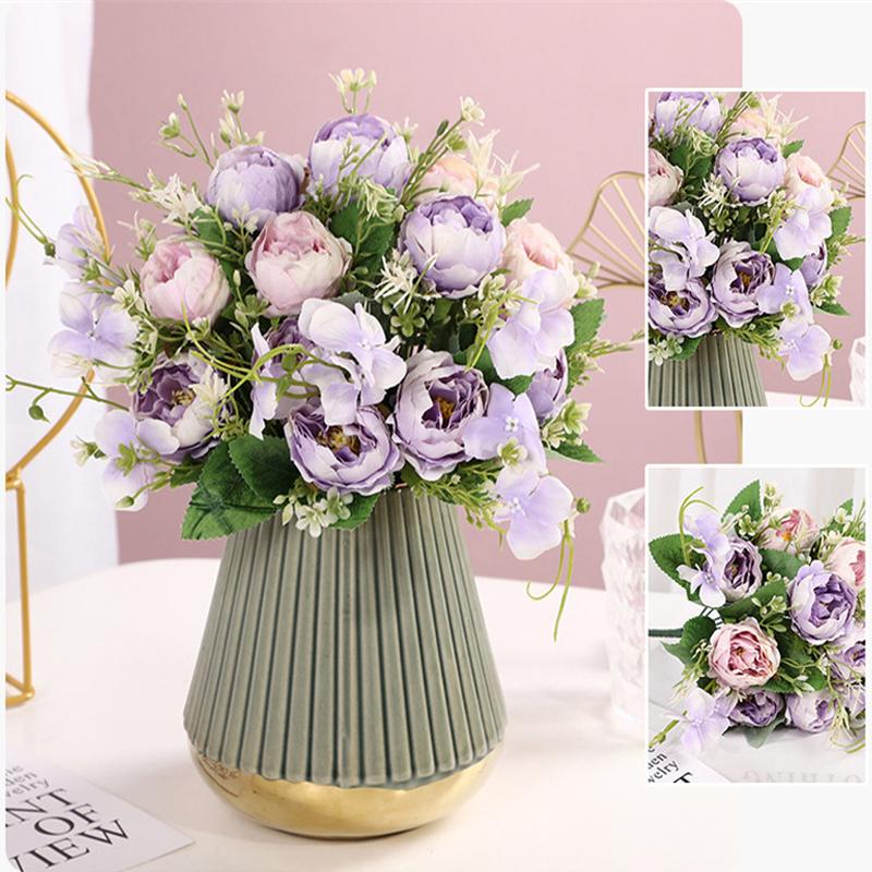 2PCS Artificial Flower Bouquets – For Indoor/Outdoor Gardening, Weddings, and Home Decor