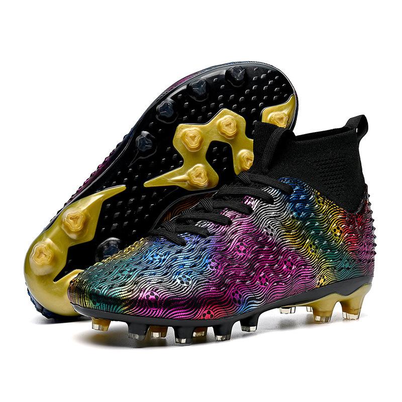 Football Shoes Men's High Top Adult Grass Training Spikes Youth Student Game Football Shoes