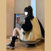 Women's Retro Baseball Jacket, Korean Style, Loose Fit, Long Sleeve, Autumn/Winter 2025.