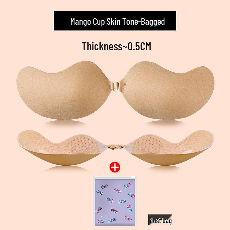 Mangoförmige selbstklebende Push-Up-BH-Einlagen: Atmungsaktive, unsichtbare Nippelabdeckungen für große Brüste - Anti-Hänge-Unterstützung für Hochzeitskleider