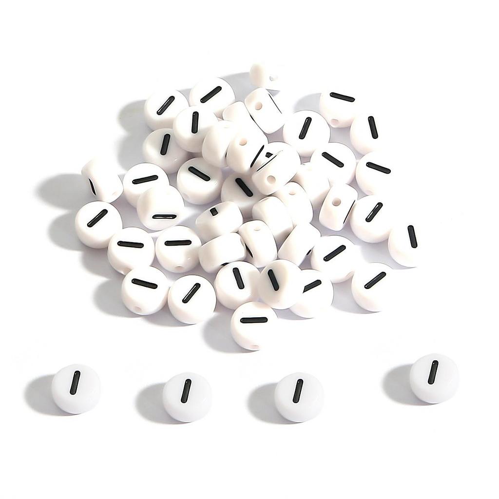100Pcs Acrylic Letter Round Flat Beads DIY Jewelry Making Accessories