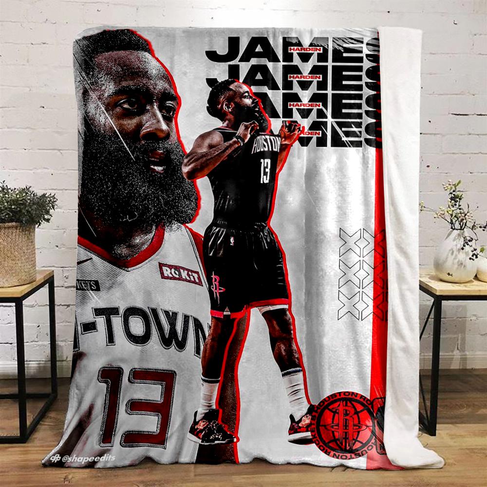 "Basketball Star Poster Style warm quiltDesign - Flannel blanket for bedroom, living room, sofa, and nap