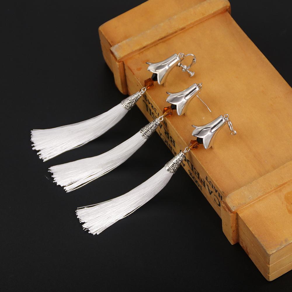 Anime Genshin Impact Ohrringe Zhongli Lange Quaste Ohrclips Tartaglia Ohrhänger Für Damen Herren 1:1 Cosplay Schmuck Requisiten