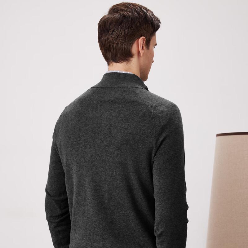 FIRS Men's Wool & Silk Blend Half-Zip Sweater