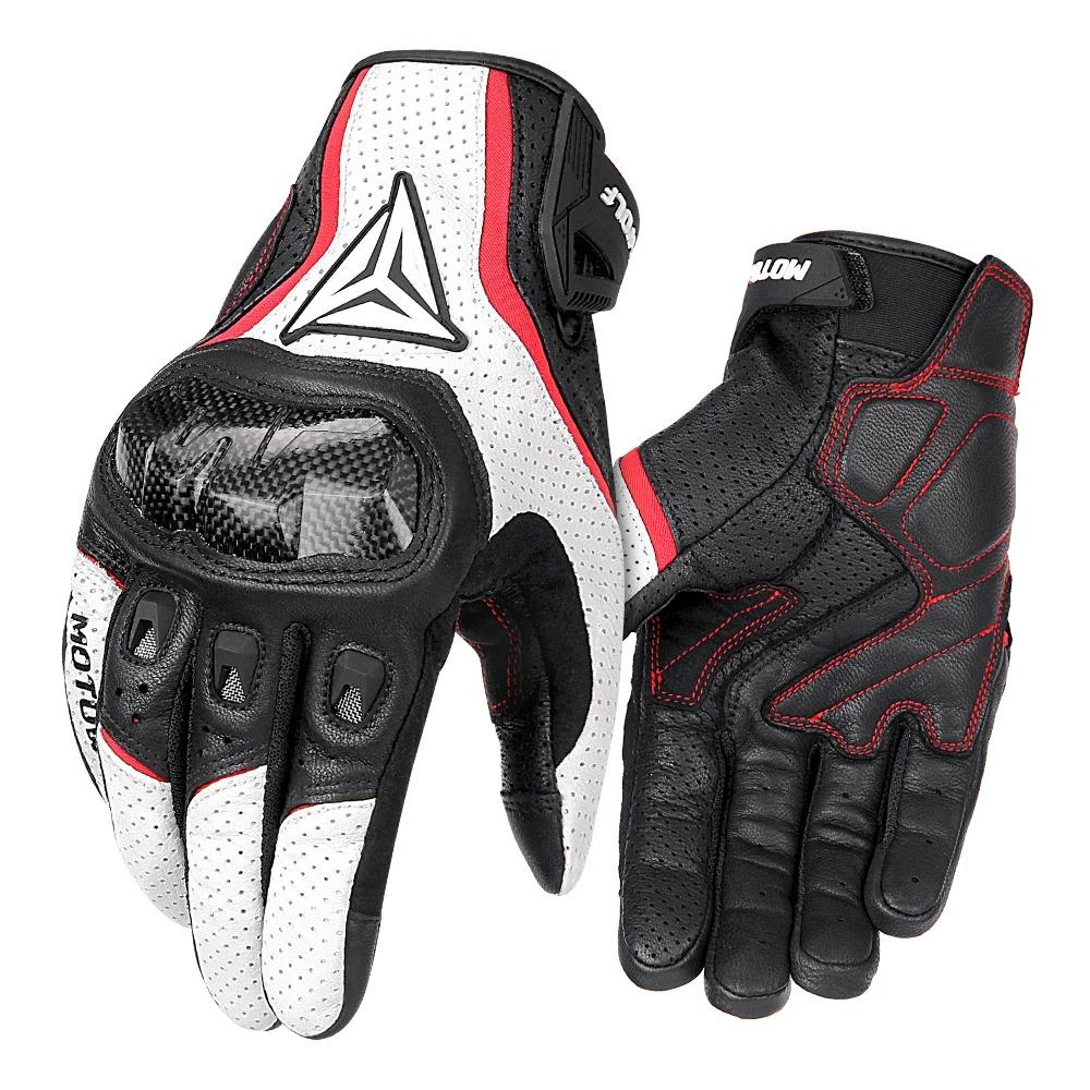Motorcycle Gloves Breathable Real Leather Touchscreen Seasons Moto Gloves Windproof Warm Riding Motorbike Motocross Gloves