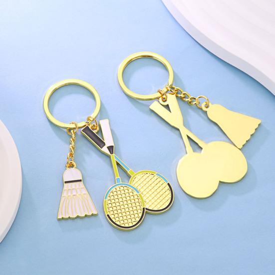 Keychain Pendant Lightweight Metal Sports Keychain Badminton Table Tennis Squash Racket Charm Key Holder