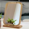 Oeny Folding Portable Wood Grain Desktop Vanity Mirror