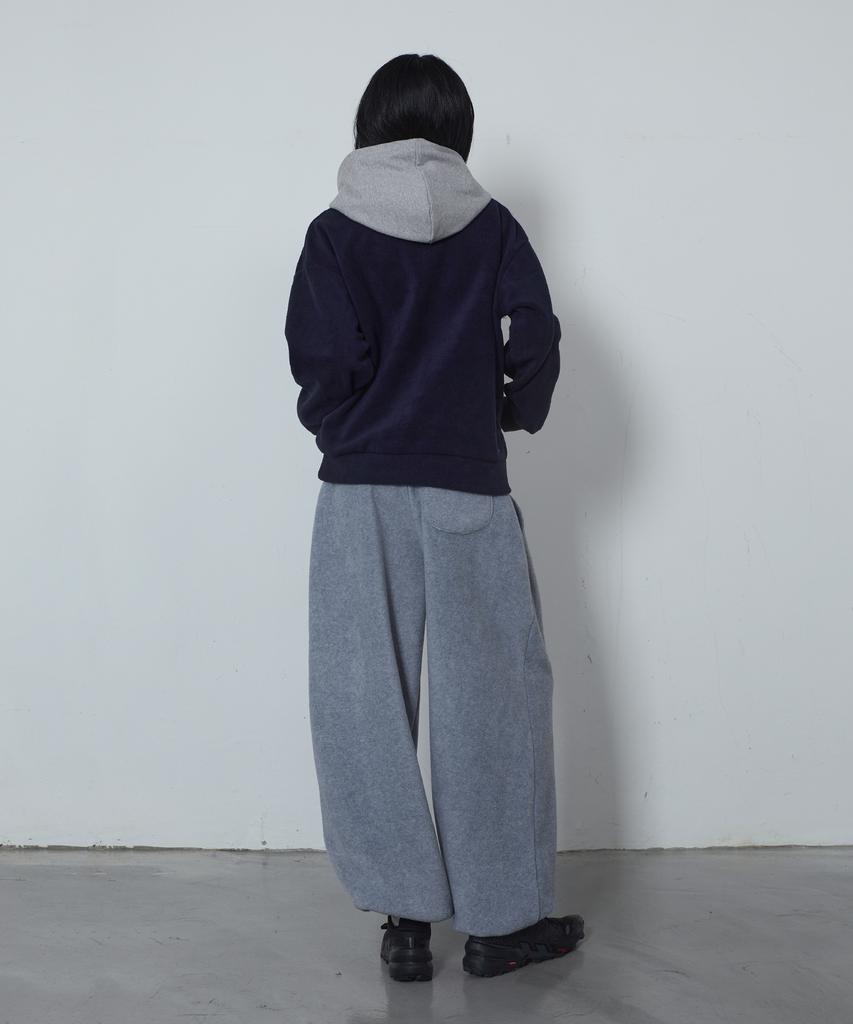 CHICKS Fleece Side Pintuck Balloon Jogger Pants Melange