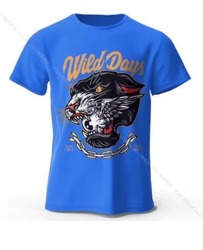 Fashion Women s T-Shirt Men s Wild Days Print T-Shirt Flower Oversized Street Graphic T-Shirt Men s Women s Summer Top XXS