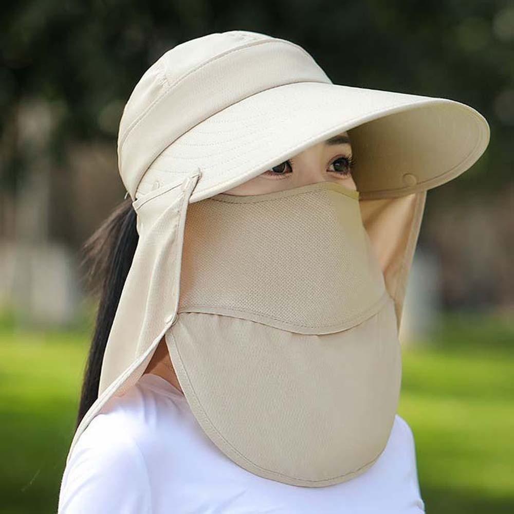Anti-UV Shawl Mask Hat Wide-Brimmed Picking Tea Hat Sun Hat Sunshade Shawl Cap  Summer