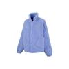 Solid Color Logo Embroidered Faux Shearling Jacket Women Jackets Lavender 539954-27
