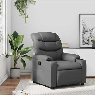 Vidaxl Foldable Armchair, Grey, Faux Leather
