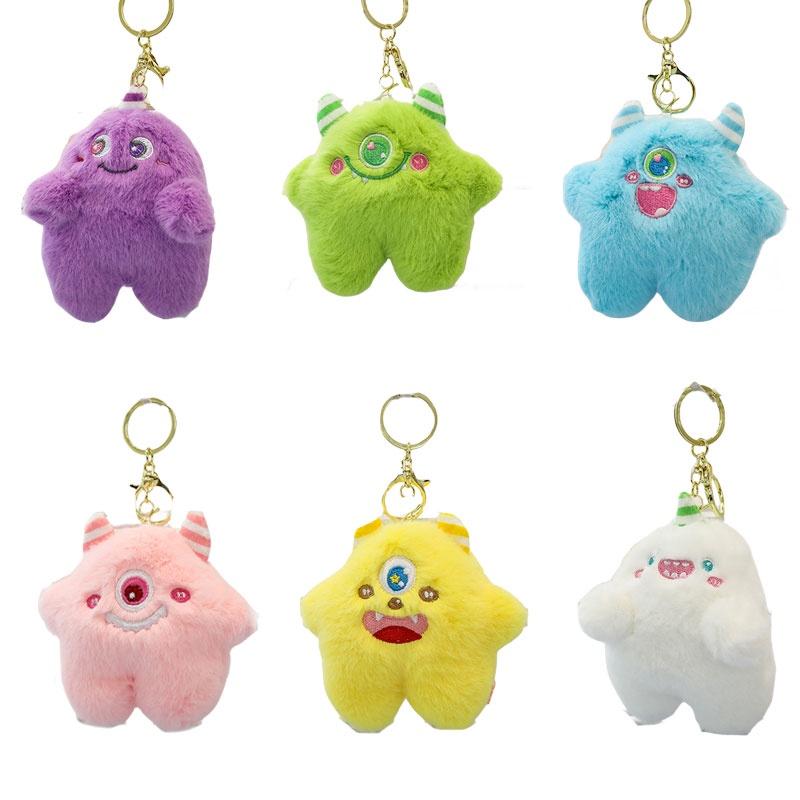 Adorable Four-inch Keychain Plush Doll With Monster Design