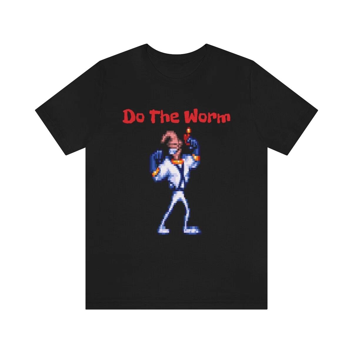 

Earthworm Jim Do The Worm SEGA Genesis SNES 90 s Game Pixel Unisex 100% Cotton T-shirt Mens Womens Tees Top L
