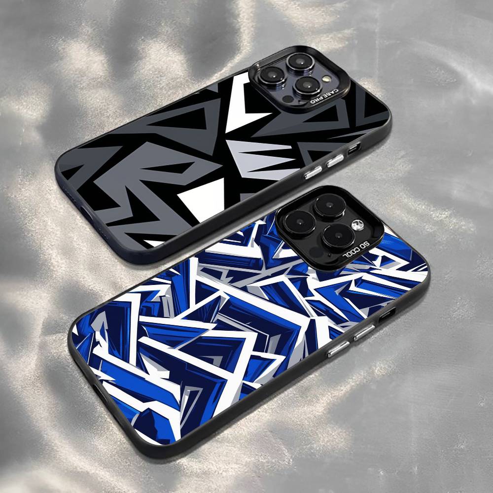 Geometric figure Phone Case For iPhone 17,16,15,14,13,12,11 Plus,Pro Max,XS,Colorful Silver Phone case Funda Cover