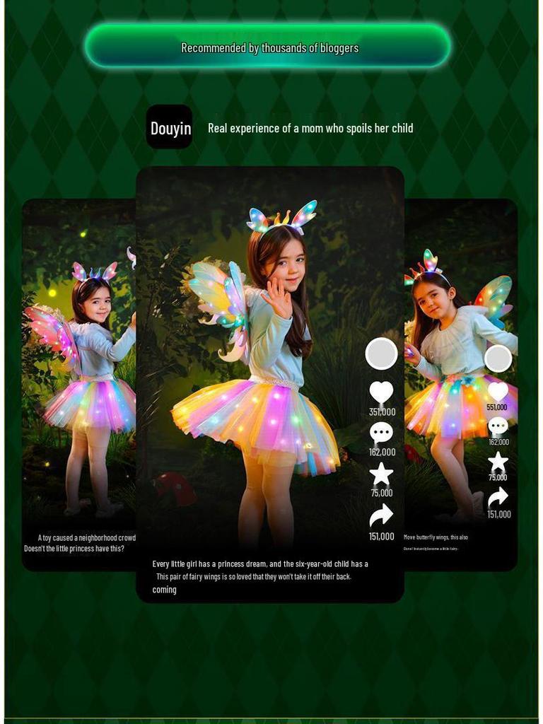 Forest Elf Princess Luminous Wings Toy - Angelic Fairy Decoration for Kids