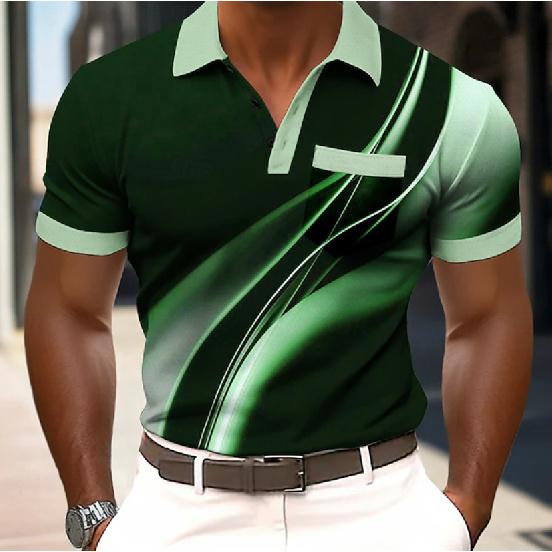 Men's casual polo shirt, short-sleeved, summer fashion, everyday top