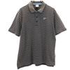 Border Pattern Short Sleeve Polo Shirt M Gray Fawn Men's Used