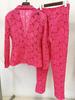 Available 2025: Stylish European & American Celebrity Slim Lace Pantsuit Set