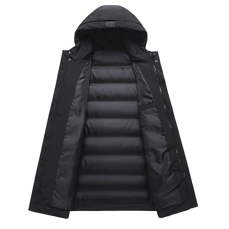 Winter New Cotton-padded Jacket Men's Korean Version of Long Down Cotton-padded Jacket Padded Hooded Plus Size Cotton-padded Jacket Men.