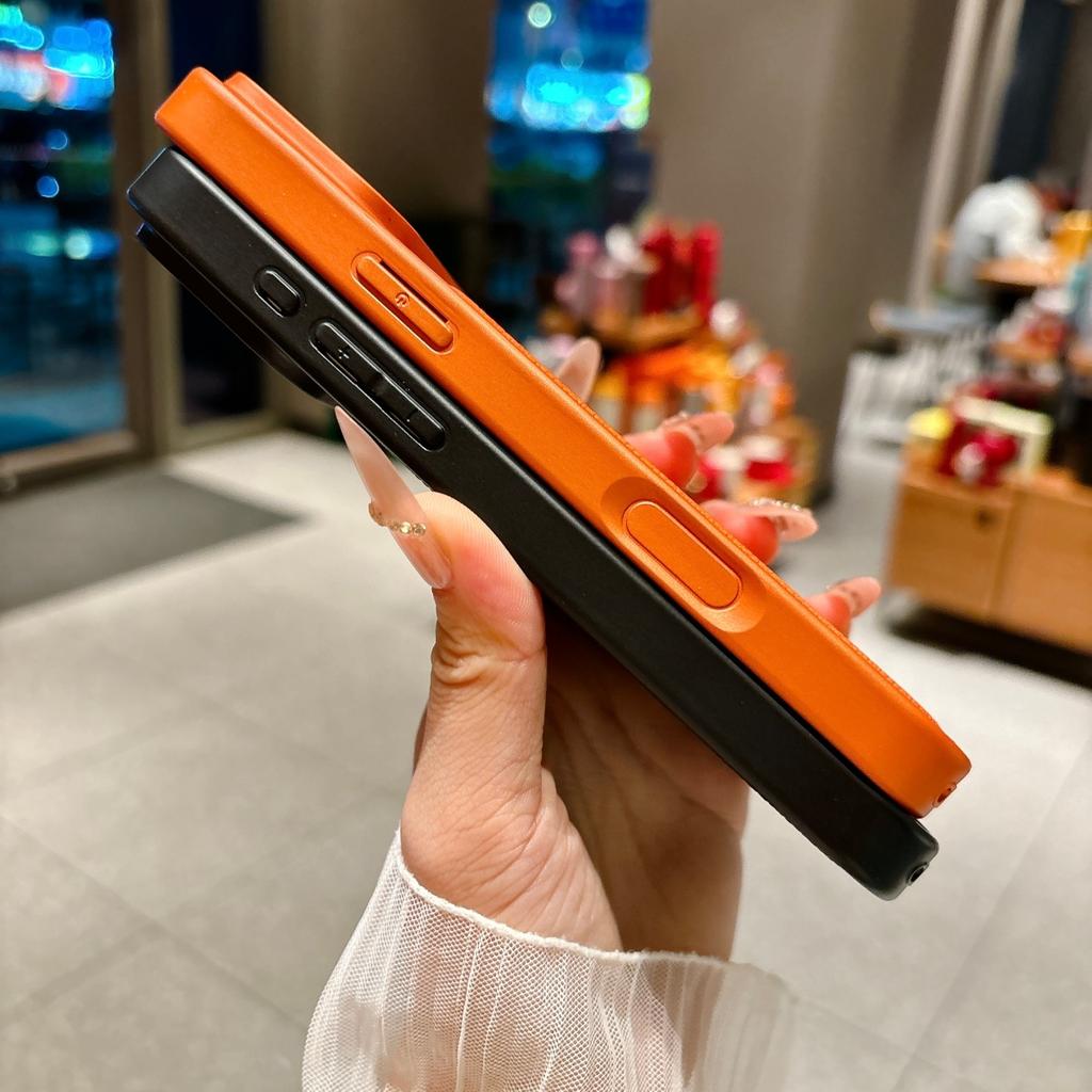 For Magsafe Magnetic Fashion Matte Leather Phone Case For iPhone 17 16 15 14 13 Pro Max Plus Instantly Turn 17 Big Window Cover