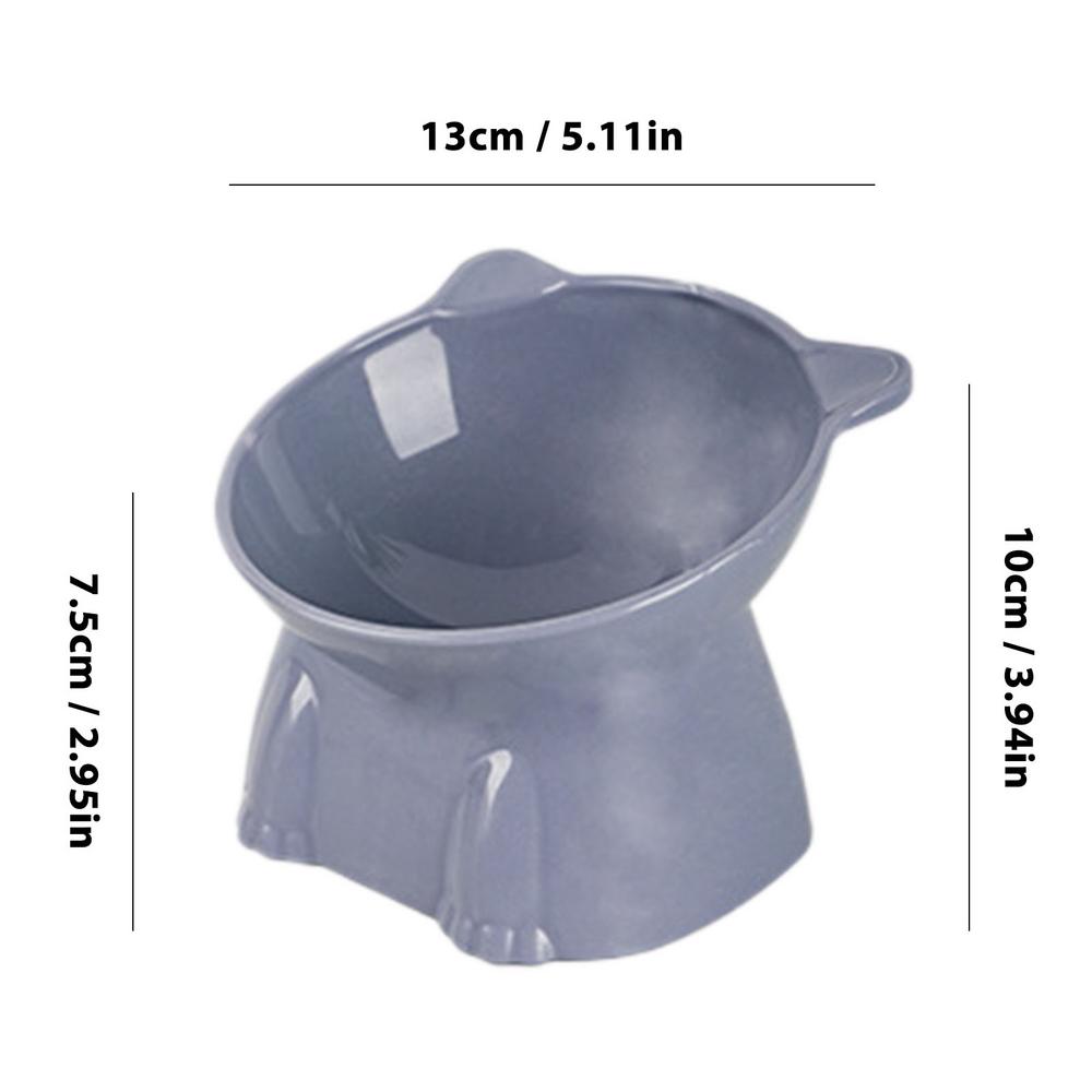 High Foot Pet Bowl Raised Tilted Cat Bowl Washable Plastic Combination Anti Tipping Drinking Water Non Slip for Cats Dogs