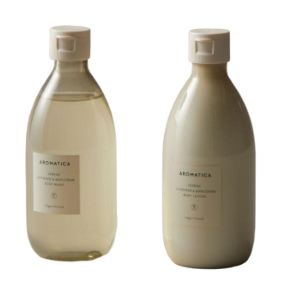 

AROMATICA Serene Body Wash & Body Lotion 2-Piece Set (300ml+300ml) Deep Relaxation Lavender & Marjoram Body Care Duo